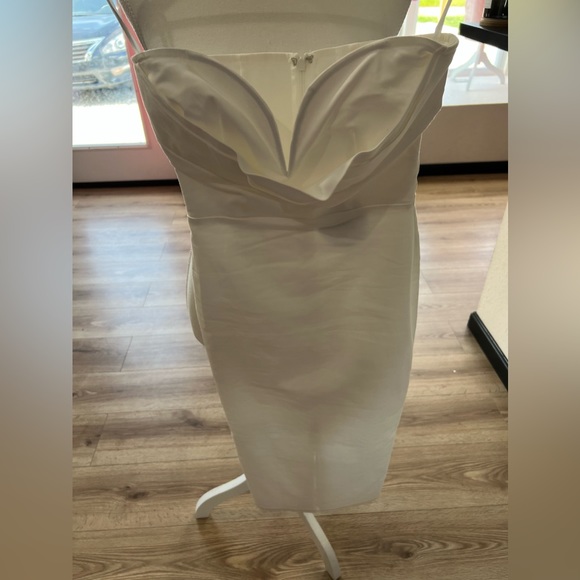 MORE TO COME Sophia Strapless Midi Dress in White - Picture 12 of 12